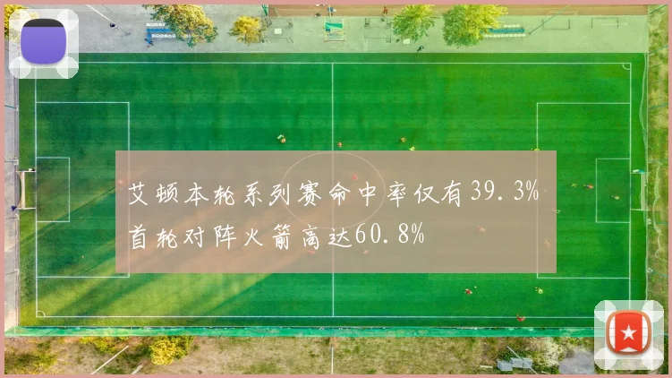 艾顿本轮系列赛命中率仅有39.3% 首轮对阵火箭高达60.8%